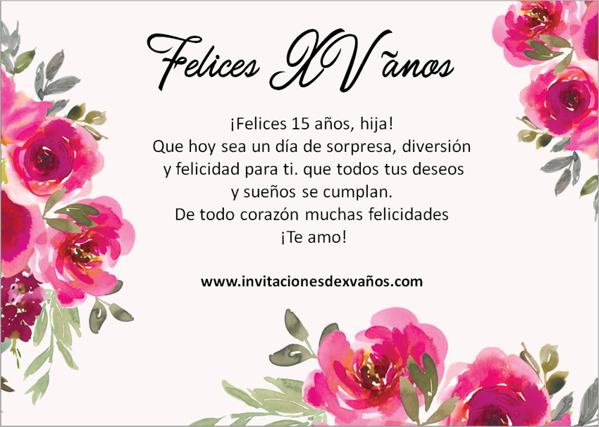 ▷ Las 7 mejores Felicitaciones de cumpleaños a tu hija en sus 15 años ????
